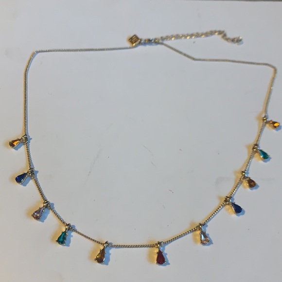 Banana Republic Crystal MULTI COLOUR TEARDROP CHOKER NECKLACE - Picture 9 of 12
